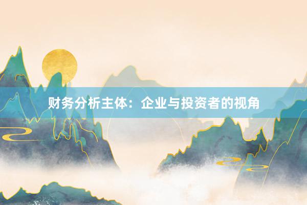 财务分析主体:企业与投资者的视角